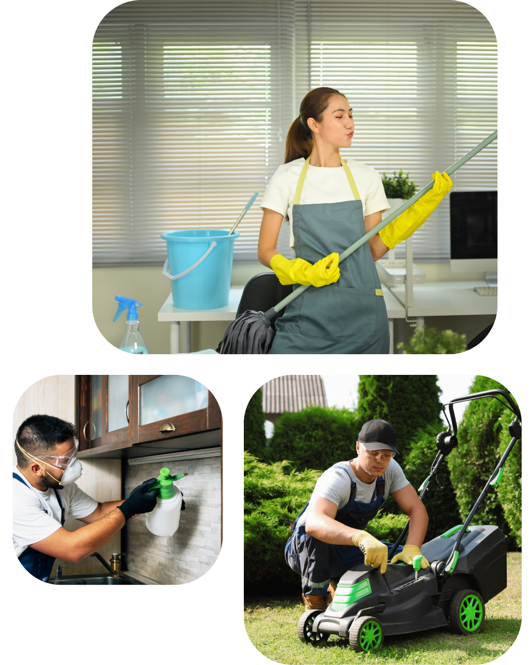 Professional subcontractor completing a service job